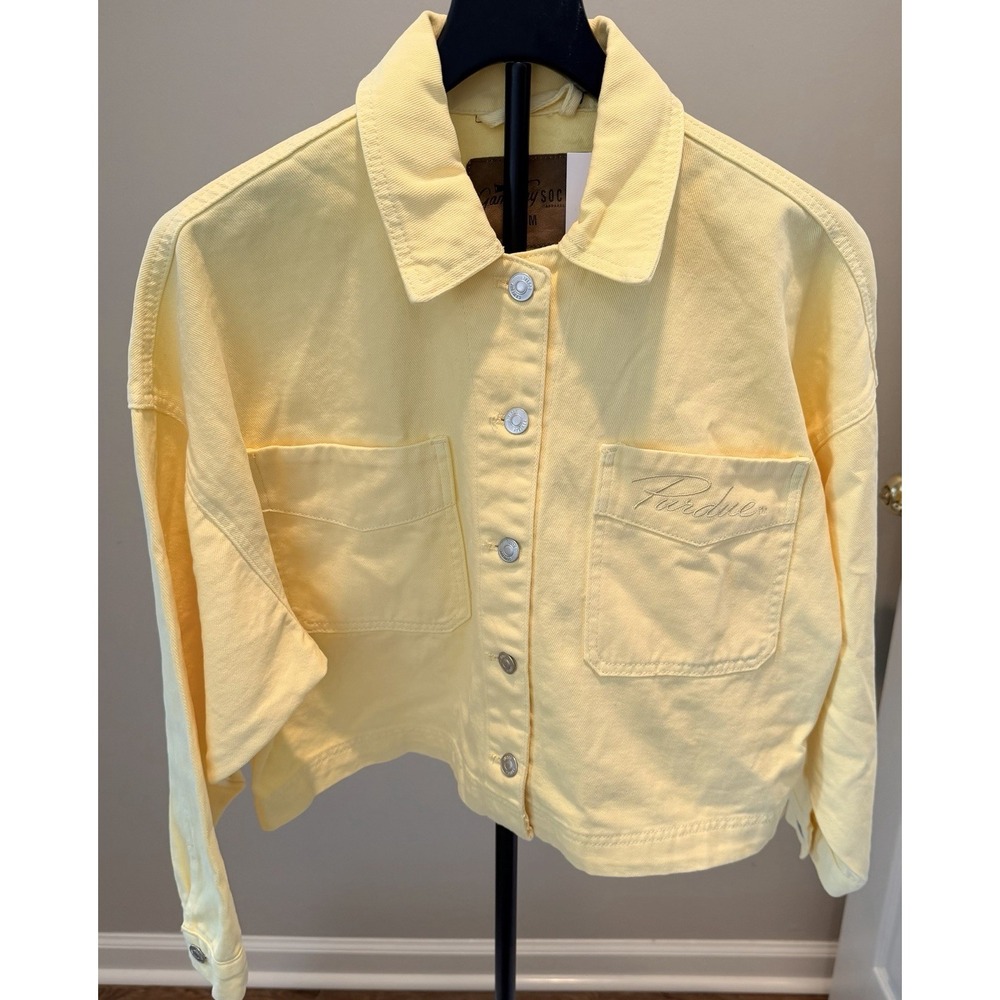 Gameday Social Purdue University Denim Jacket, Yellow, Women's Medium, NWT